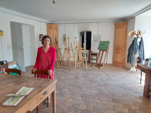 Atelier de peinture de Anne Muller au Château de Volhac en Haute-Loire
